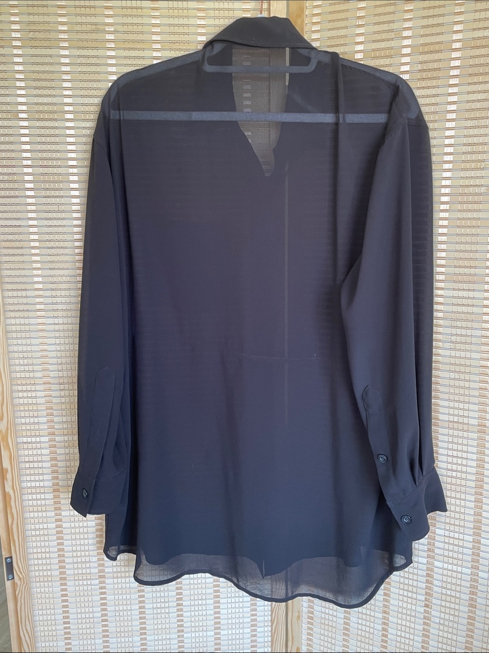 Knix Papaya Sheer Black Oversized Button-Up long sleeve Shirt blouse - Picture 14 of 15